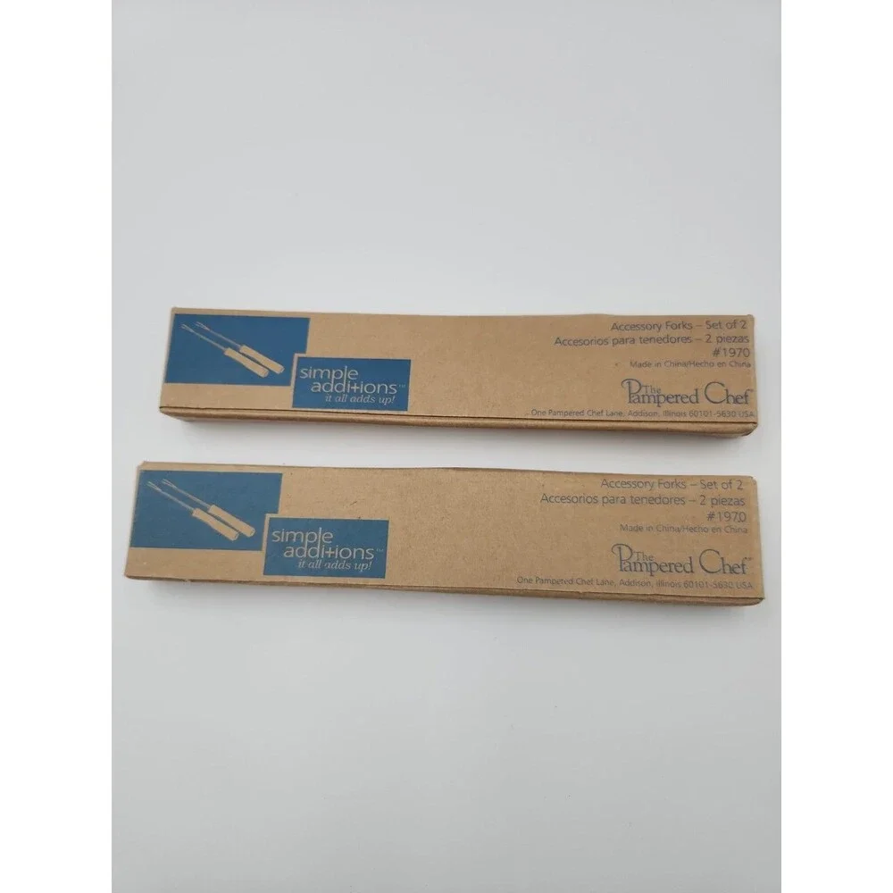 2 Sets THE PAMPERED CHEF SIMPLE ADDITIONS ACCESSORY FORKS #1970 Total Of 4 Forks